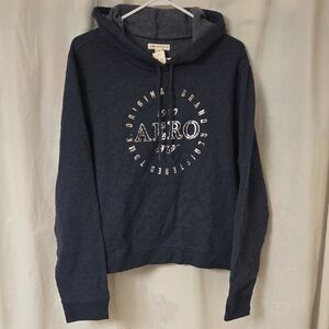 Aeropostale Navy Blue Logo Pullover Hoodie Sweater